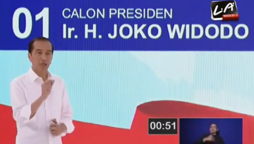 Calon Presiden Nomor Urut 1, Joko Widodo Saat Debat Capres