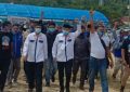 Amrullah - Andi Lutfi Saat Berjalan Kaki Menuju Panggung Deklarasi