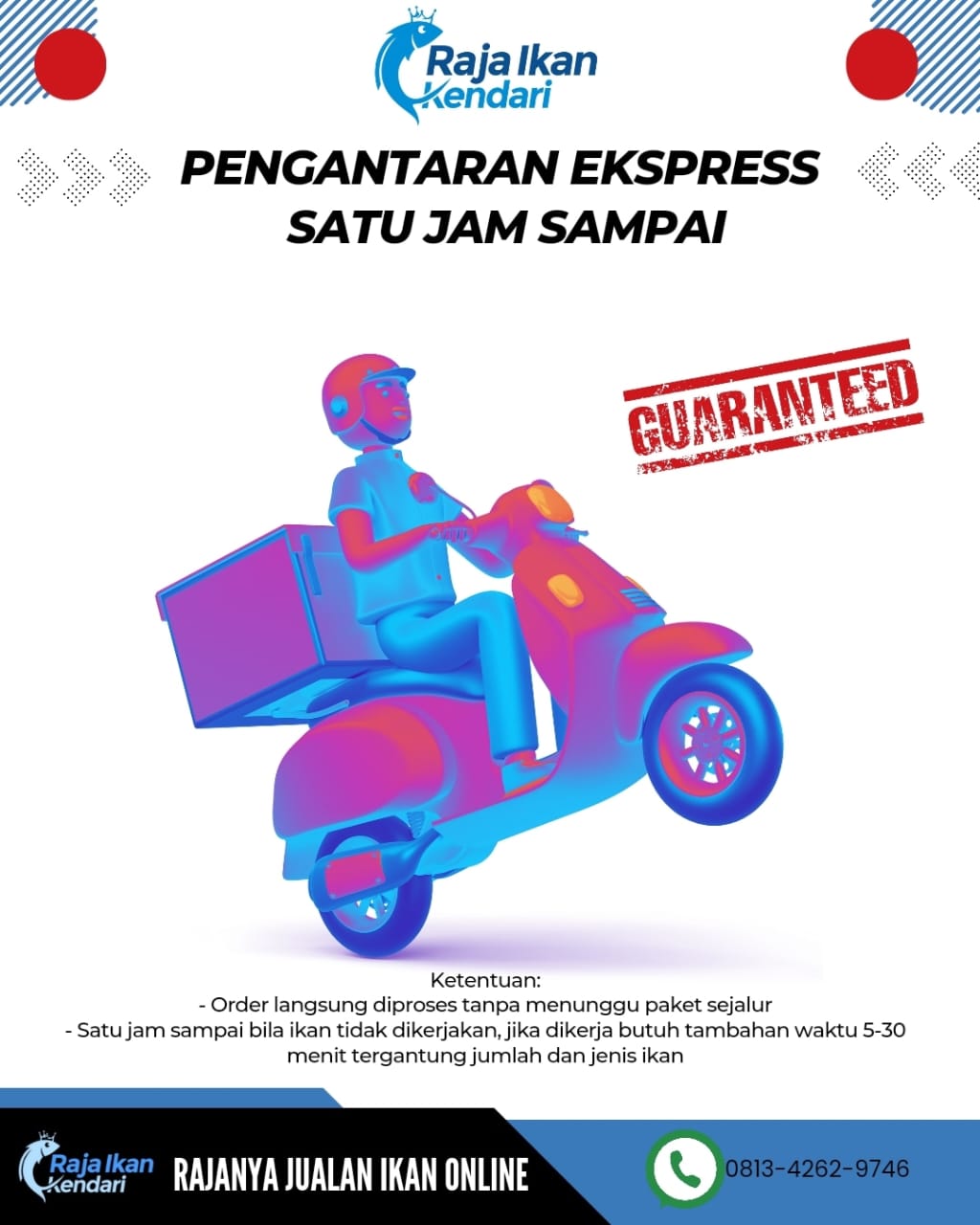 Pamflet Kurir Pengantaran Ikan Online Melalui Raja Ikan Kendari